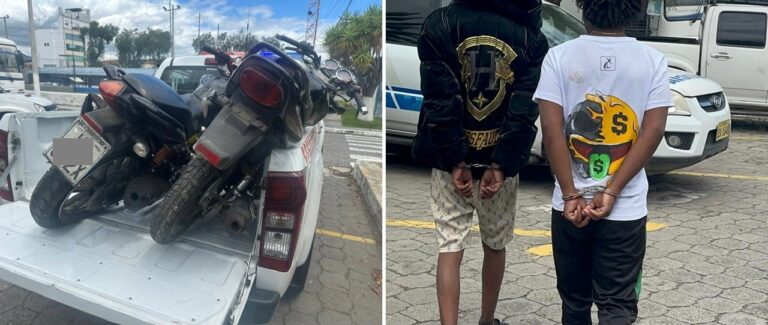 En persecución detienen a dos sujetos por robo de motocicletas