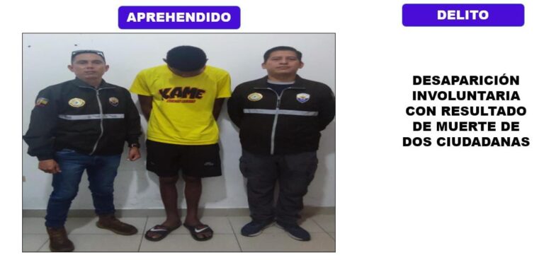 Policía Nacional del Ecuador, captura al autor material de dos asesinatos
