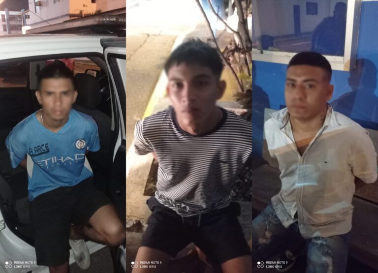 Policía aprehende en flagrancia a 3 sujetos que habrían asaltado un supermercado