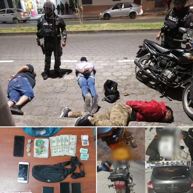 Presuntos extorsionadores aprehendidos en delito flagrante