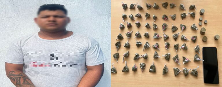 Policía aprehende a un sujeto en posesión de droga en Durán