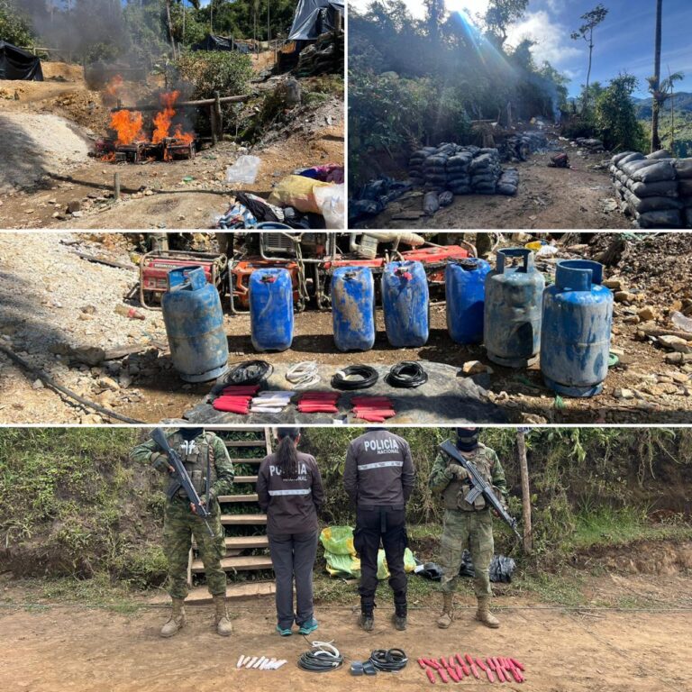 En parroquia Buenos Aires encuentran campamentos de minería ilegal