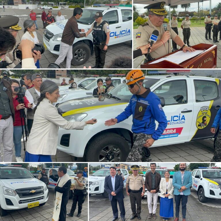 Prefectura de Imbabura entrega seis patrulleros para la seguridad ciudadana
