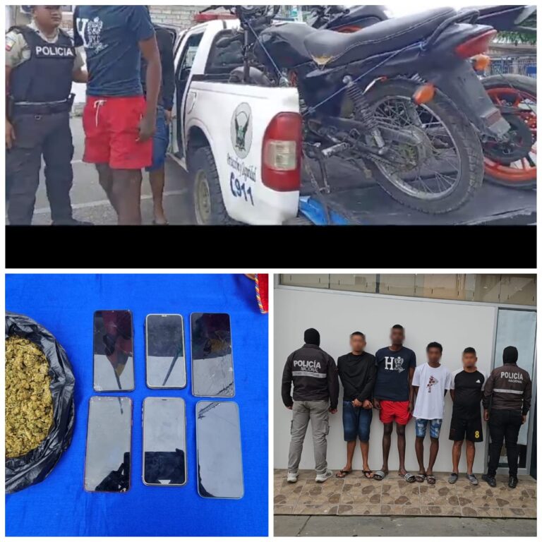 En Santa Elena se capturó a cuatro presuntos implicados en tráfico de drogas y armas