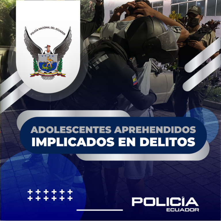 Dos adolescentes aprehendidos en Esmeraldas, presuntos implicados en un delito de asesinato