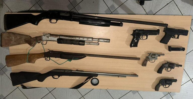 09 armas de fuego incautadas, como resultado de operativos antidelincuenciales