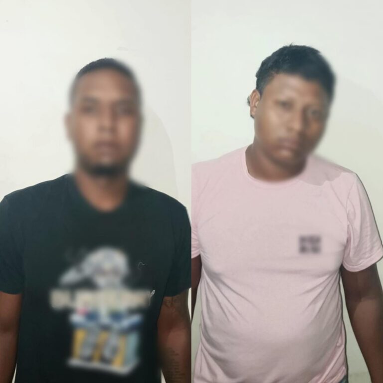 Dos sujetos fueron aprehendidos en flagrancia en el cantón San Lorenzo