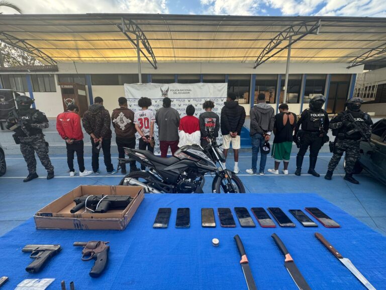 En Ibarra, Policía capturó a 10 sujetos por tentativa de asesinato y tenencia ilegal de armas de fuego