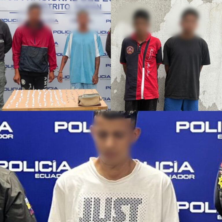 Siete aprehendidos y droga incautada dejó operativos policiales en Guayaquil
