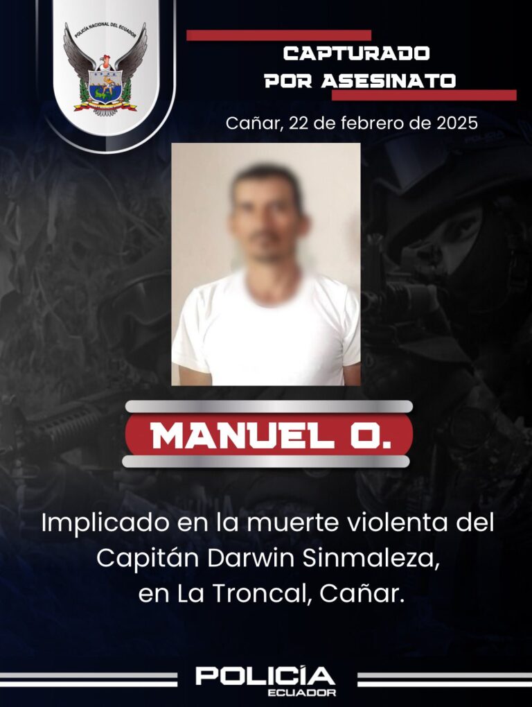Policía capturo a un sujeto que estaría implicado en el asesinato de servidor policia