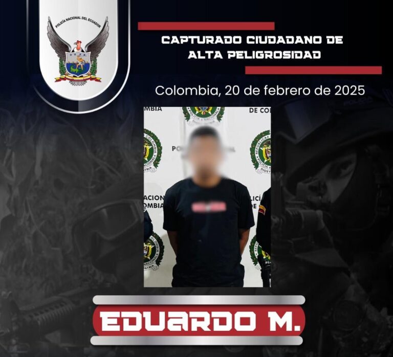 Policía capturó a un ciudadano de alta peligrosidad por el presunto delito de asesinato con notificación roja de Interpol