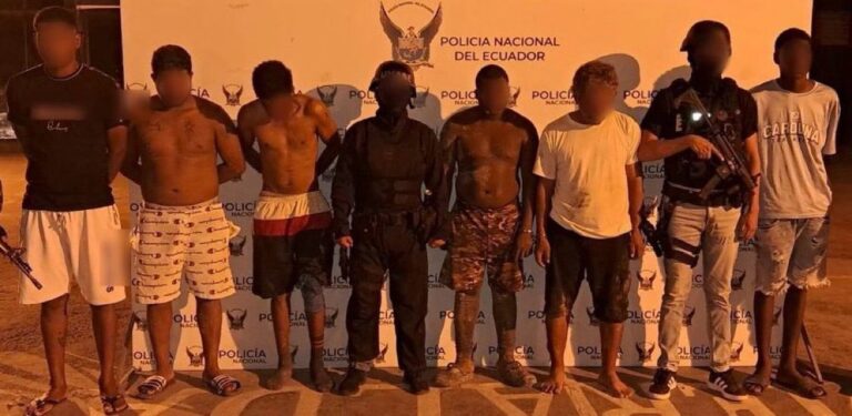 Siete aprehendidos por el delito de extorsión en Esmeraldas