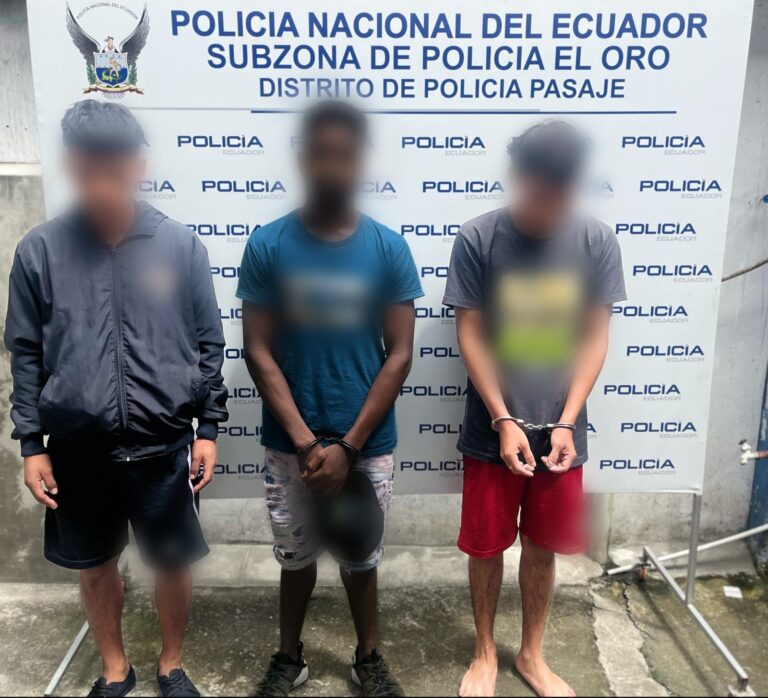 Policía Nacional aprehendió a tres sujetos por el delito de asesinato en El Oro
