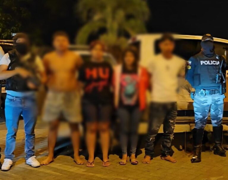 Policía aprehendió a cinco integrantes del GDO “R7” por el delito de extorsión en Manabí