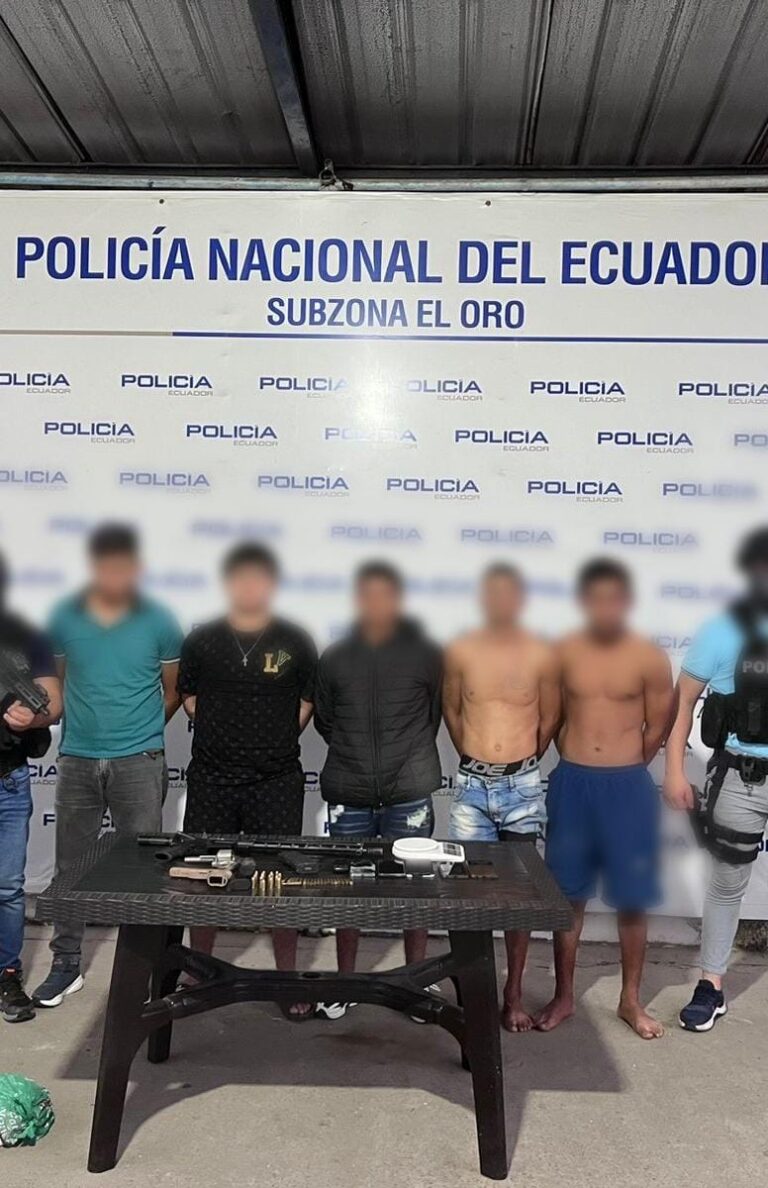 Policía aprehendió a cinco sujetos por el delito de extorsión en El Oro