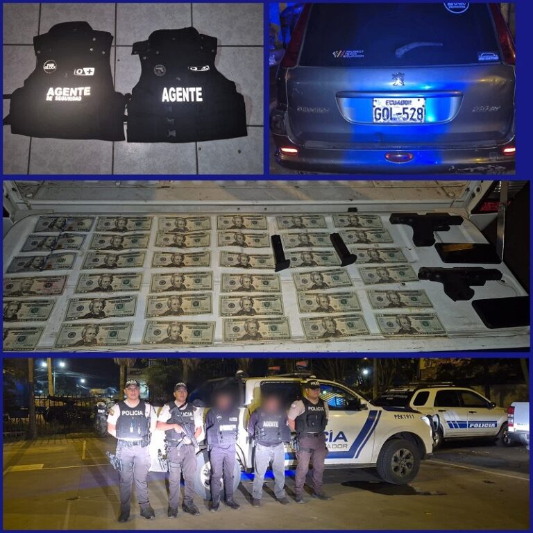 Dos aprehendidos por el delito de porte de arma en  Jipijapa