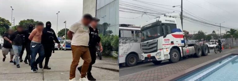 Persecución policial permite liberar a guardias de seguridad en Guayaquil