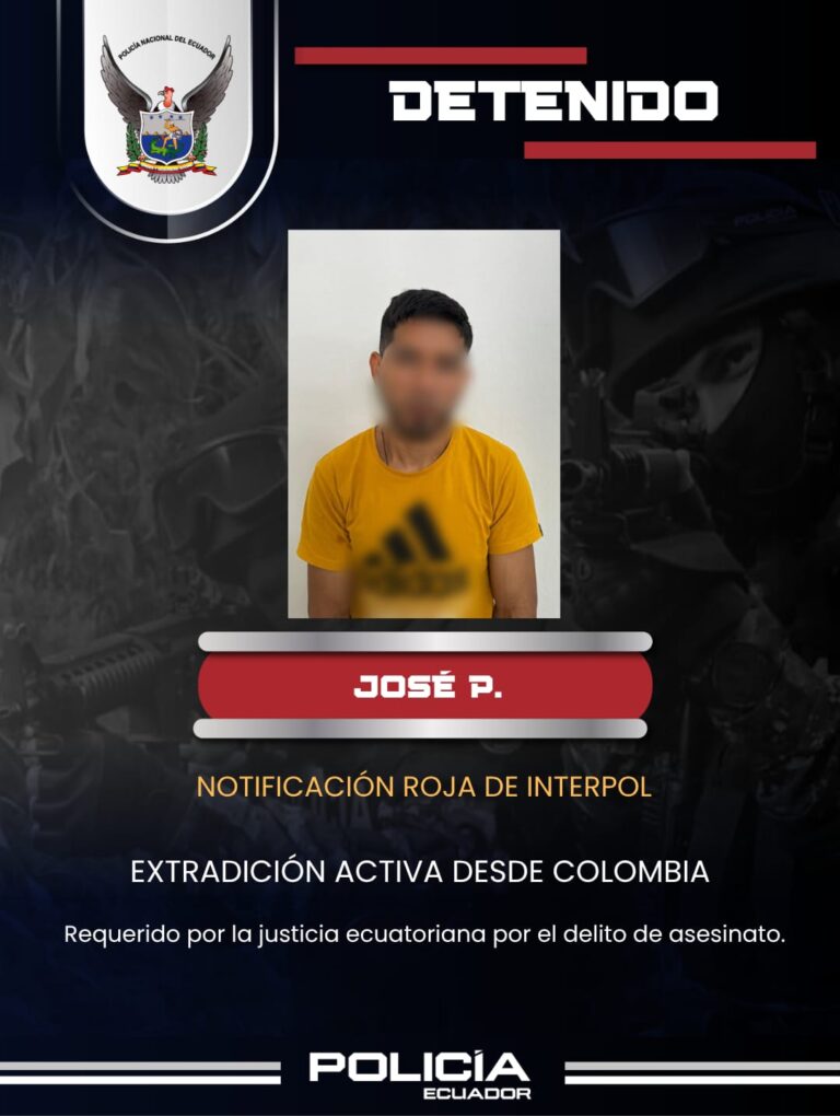 Ciudadano capturado con notificación roja de Interpol, por el delito de asesinato en Colombia