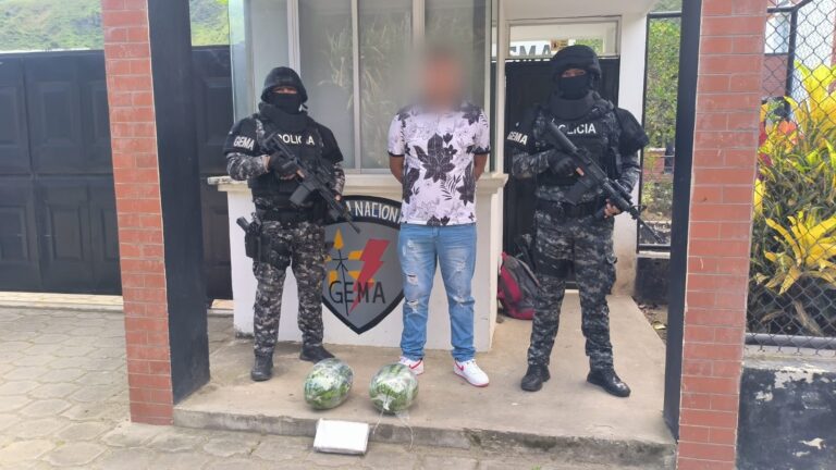 Policía aprehendió a tres personas por tráfico ilícito de sustancias sujetas a fiscalización ocultas en frutas