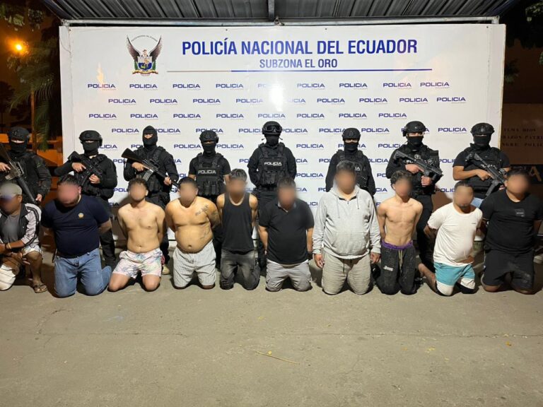 Catorce presuntos extorsionadores fueron aprehendidos en operativo policial en El Oro