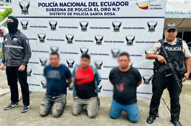 Presuntos secuestradores y extorsionadores fueron capturados en El Oro