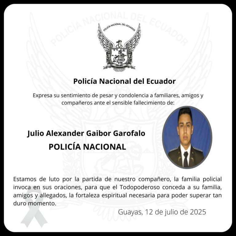 Valiente policía falleció en cumplimiento de su deber en Guayas