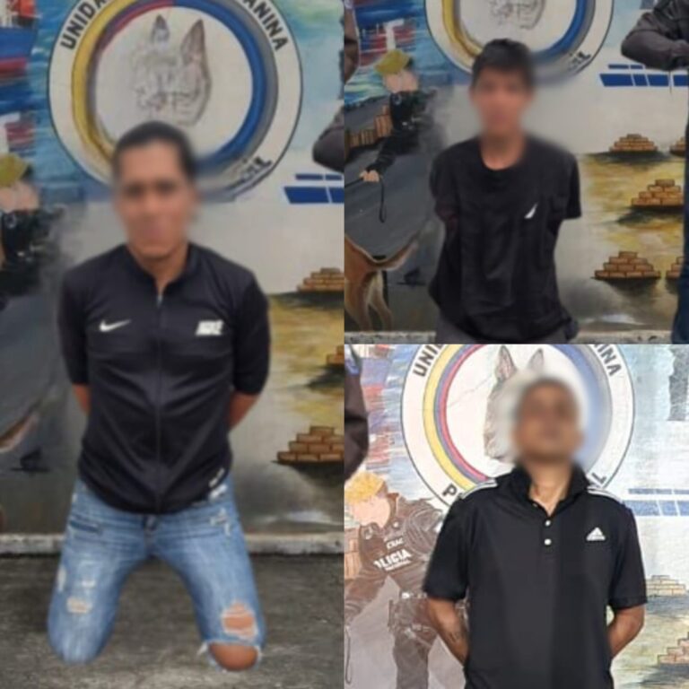 Tres capturados por tráfico de drogas en Guayaquil