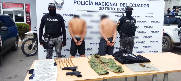 Armas incautadas durante operativo “Tormenta 33” en Durán
