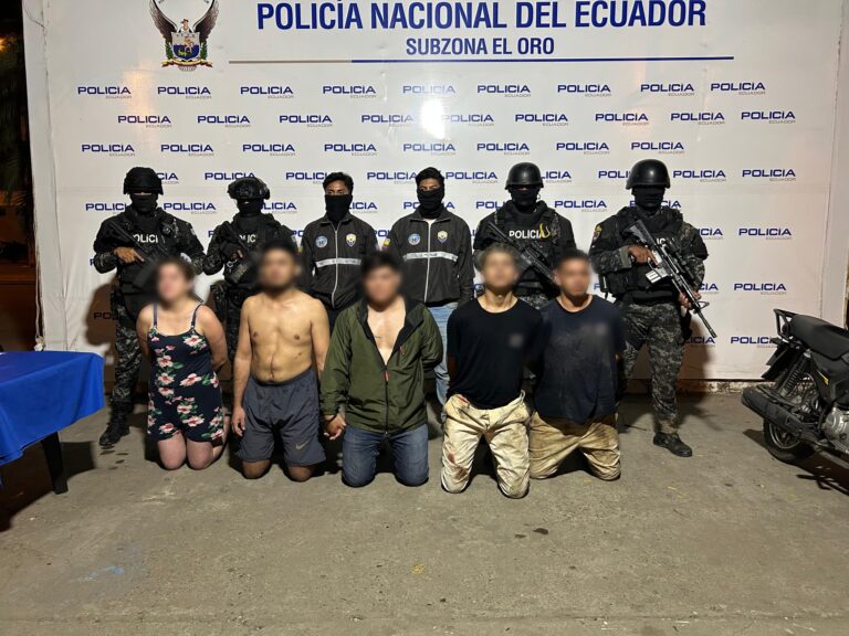 Cinco presuntos extorsionadores, entre ellos alias «Leonidas» fueron capturados en El Oro