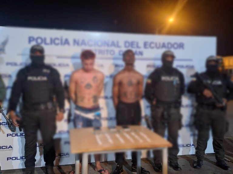 Dos presuntos extorsionadores fueron capturados en Durán