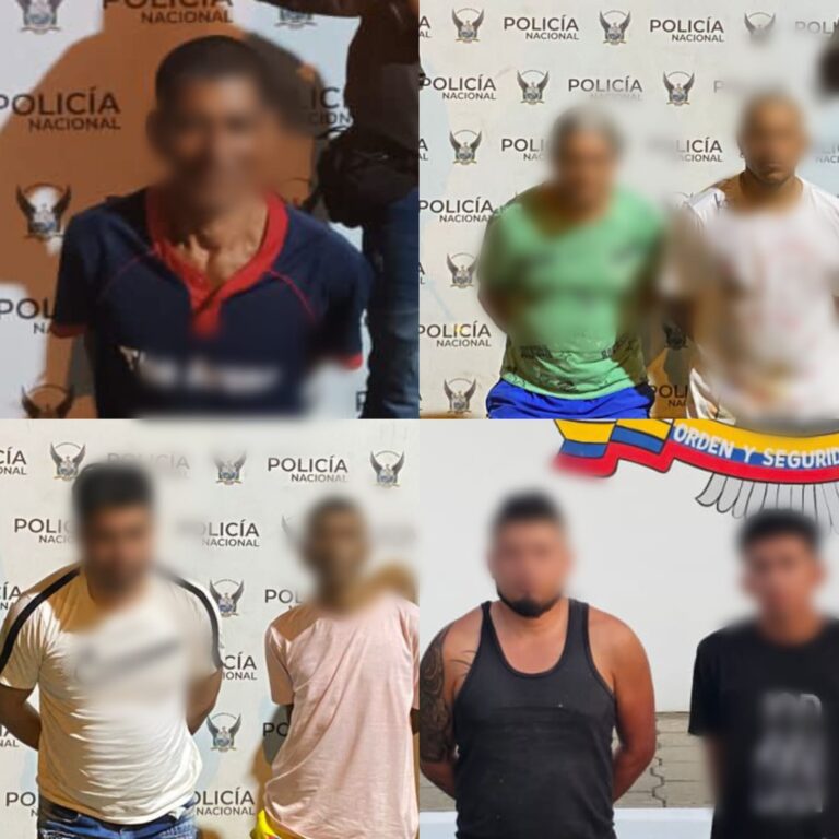 Siete capturados y droga decomisada en operación policial