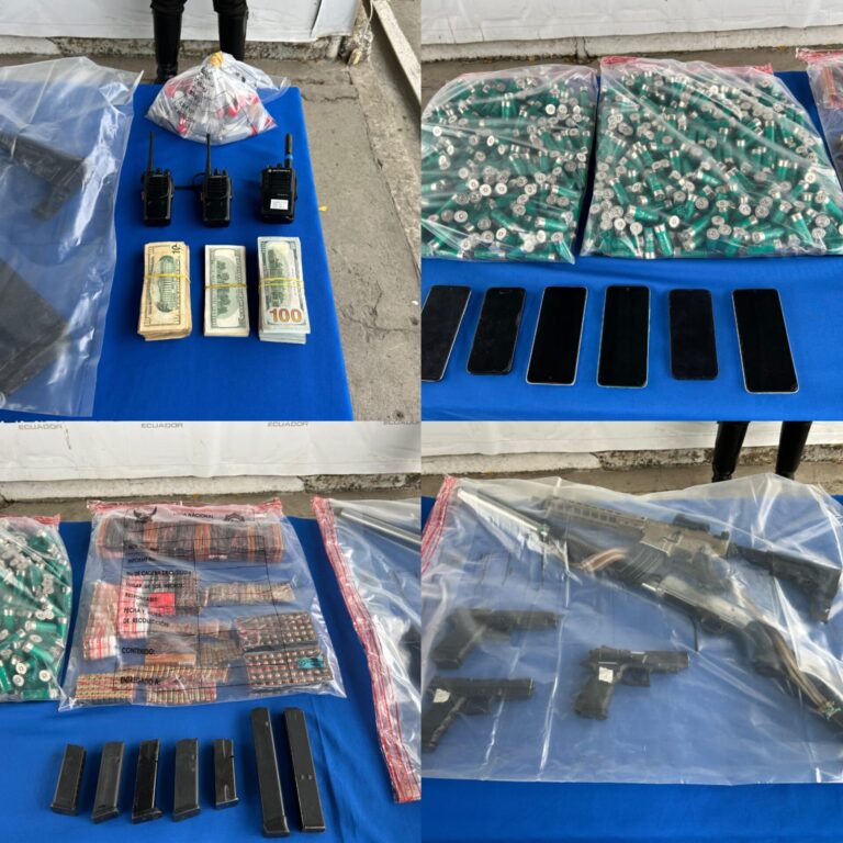 6 capturado, 5 armas de fuego y más de mil cartuchos dejó un operativo ejecutado en El Oro