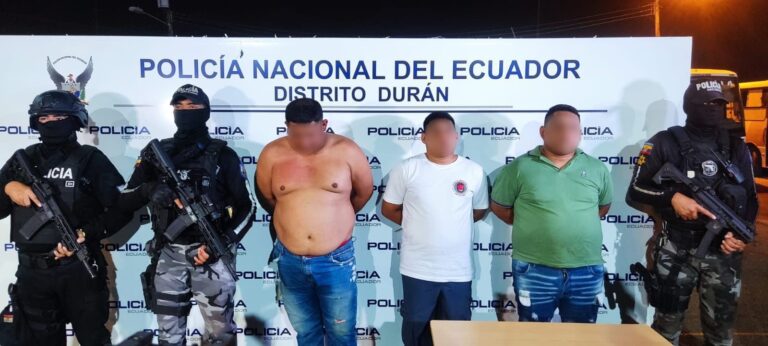 La Policía Nacional aprehendió a tres sujetos presuntos vinculados al secuestro y extorsión en Durán