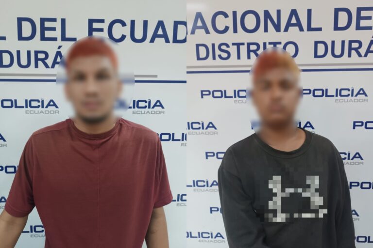 Policía aprehende a 2 presuntos microtraficantes en Durán