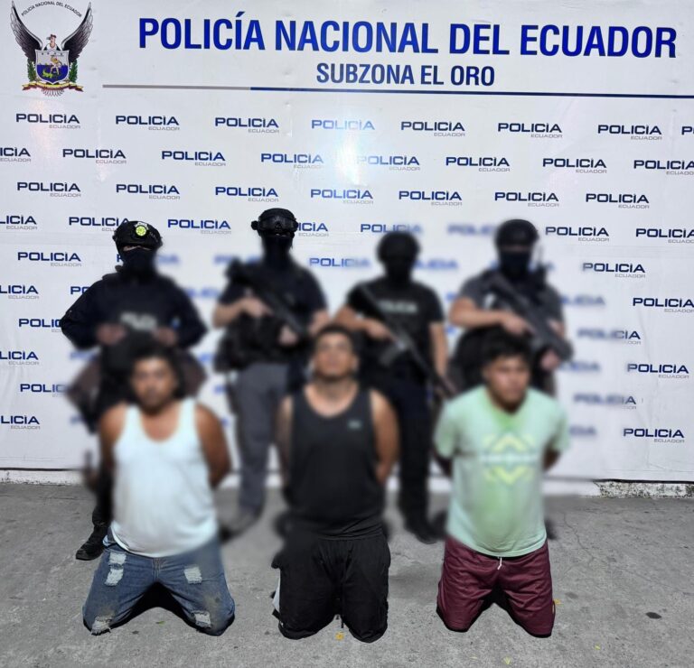 Tres integrantes del GDO “SAO BOX” fueron aprehendidos por el delito de extorsión en El Oro