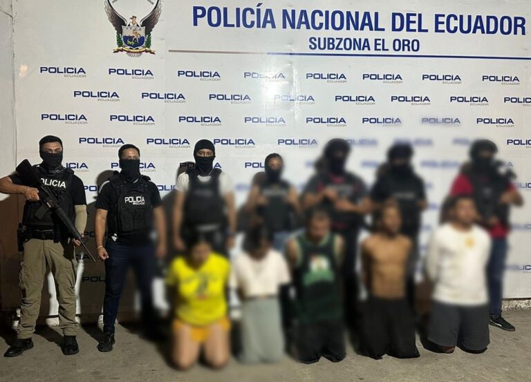 Policía Nacional aprehendió a cinco integrantes del GDO “Los Lobos Espejo”, por el delito de extorsión en El Oro