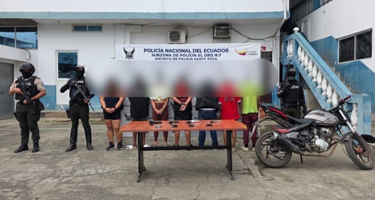 Siete aprehendidos por presunta extorsión y porte ilegal de armas