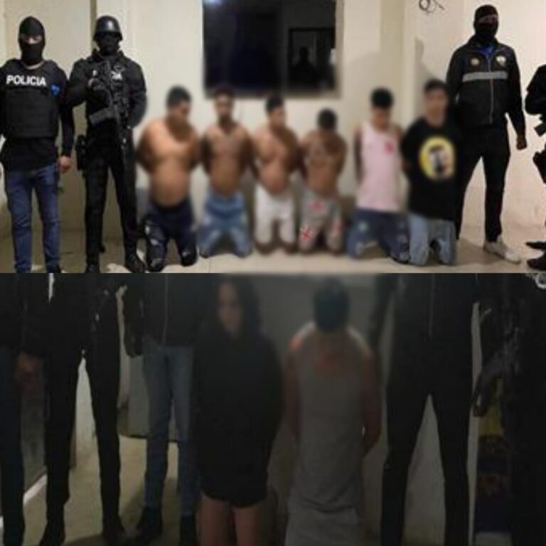 Ocho integrantes del GAO “Los Choneros” fueron aprehendidos por el delito de tráfico de droga en Manabí