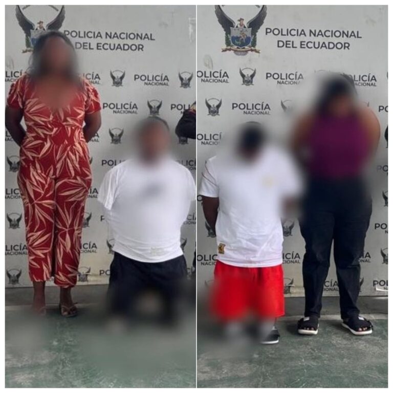 La Policía Nacional aprehendió en flagrancia a presuntos expendedores de droga en el cantón Rioverde