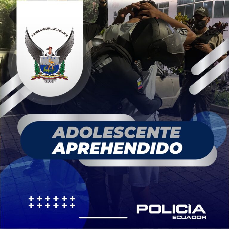 Policía Nacional aisló en flagrancia a un adolescente implicado en asesinato