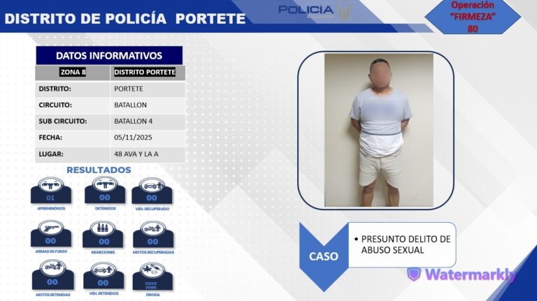 Aprehendido un ciudadano por el presunto delito de abuso sexual en Guayaquil