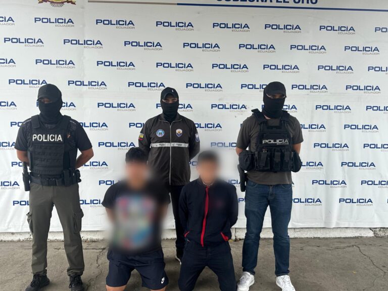 Policía Nacional aprehendió a dos sujetos por el delito de extorsión en El Oro
