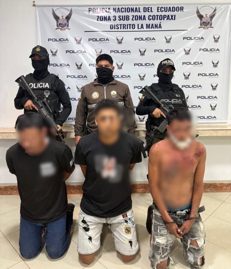 En La Maná liberamos a 01 ciudadano secuestrado y aprehendimos a 03 implicados