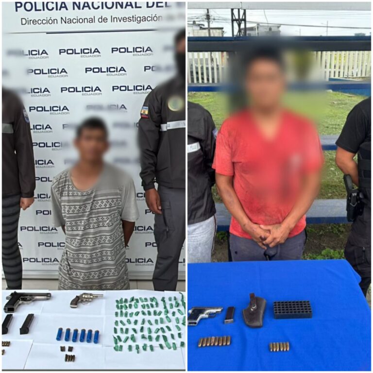 Aprehendimos a dos sujetos con armas de fuego en Santo Domingo y Guayaquil