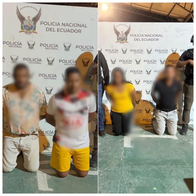 Policía Nacional capturó a cuatro sujetos implicados en el delito de extorsión