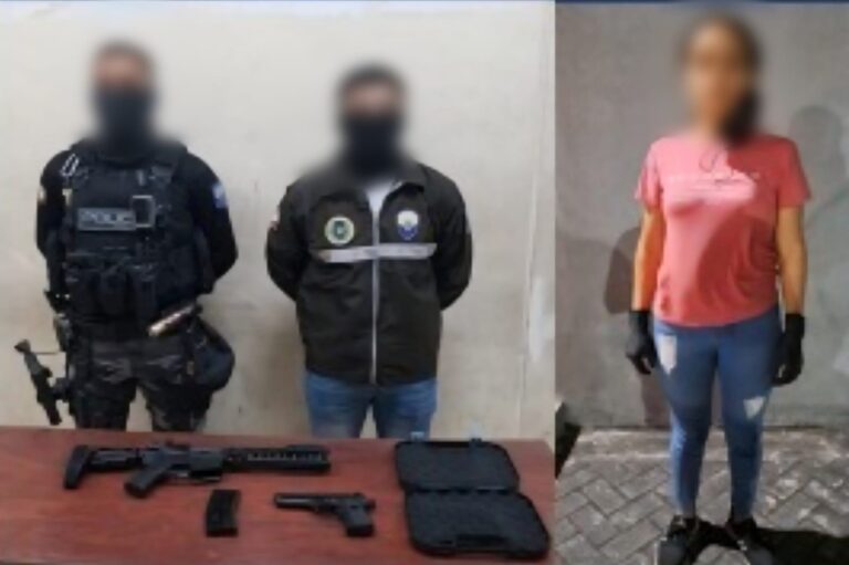 Aprehensión de una ciudadana por tenencia ilegal de armas de fuego en Guayaquil