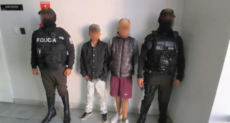 Adolescentes aprehendidos presuntos implicado en el delito de extorsión en Ambato
