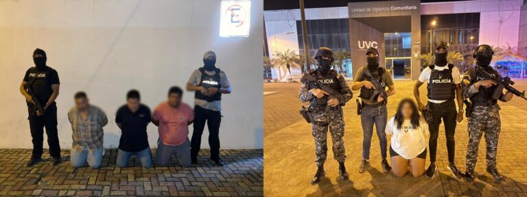 Cuatro presuntos extorsionadores aprehendidos tras operativos en Babahoyo y La Mana