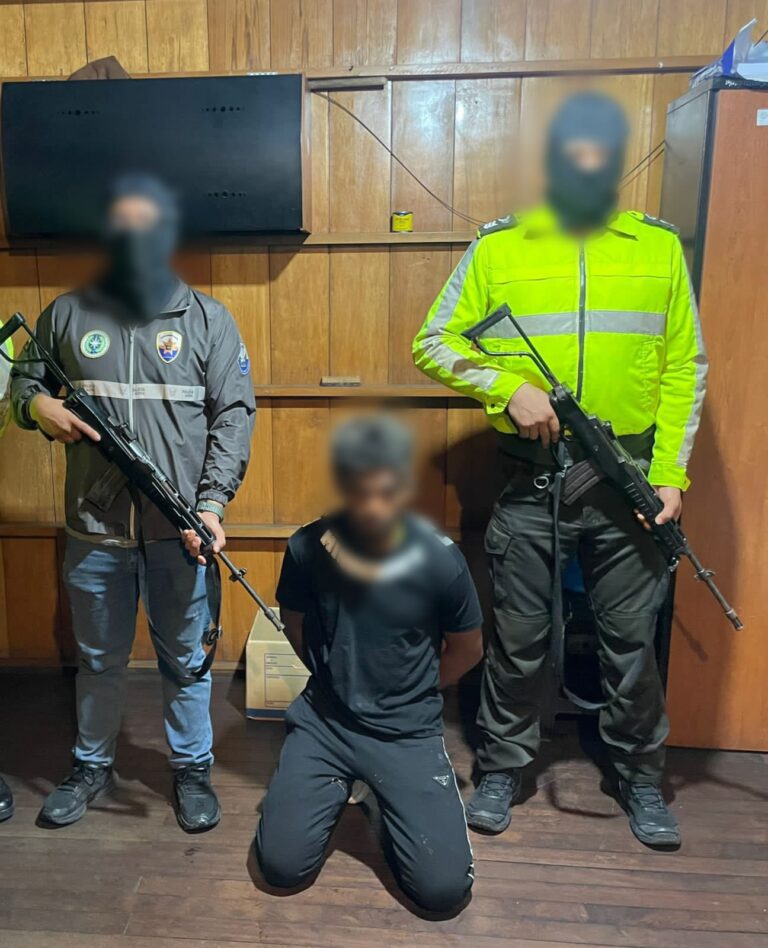 Aprehendimos a un sujeto en Pastaza, presunto implicado en un hecho violento