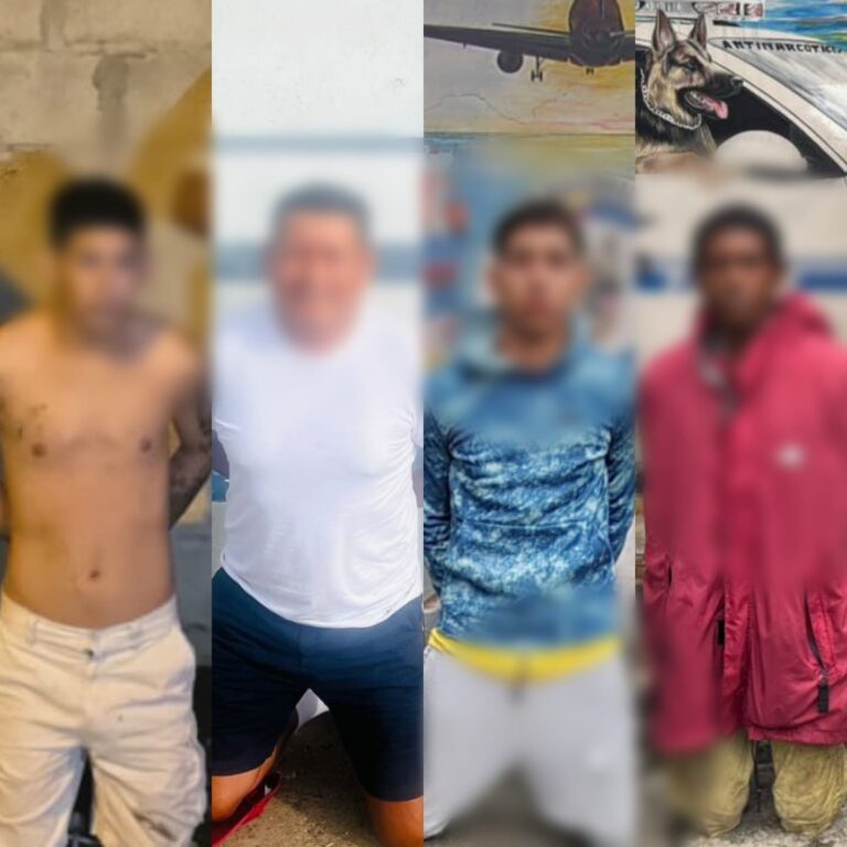 Cuatro presuntos micro traficantes aprehendidos con armas de fuego y droga